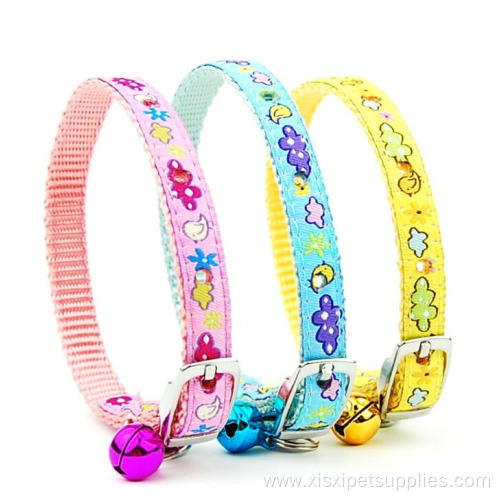 Floral Printing Luxury Small Nylon Pet Cat Collar